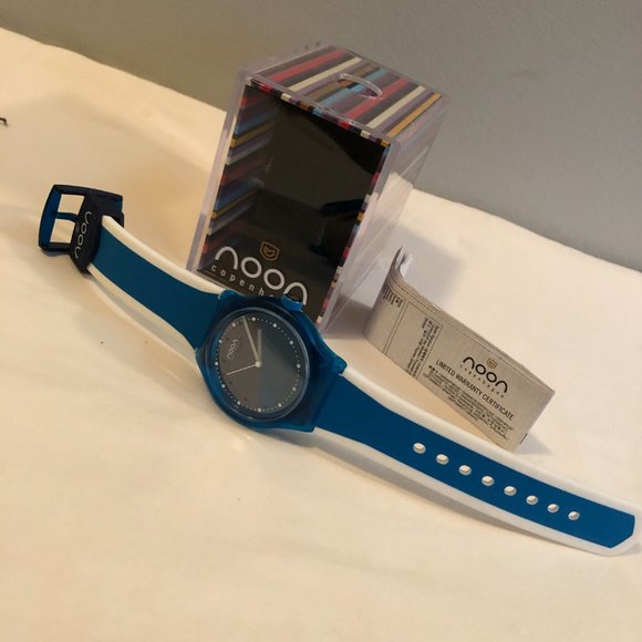 Unisex Noon "Kolors" Watch in Blue, White and Grey - Picture 2 of 2